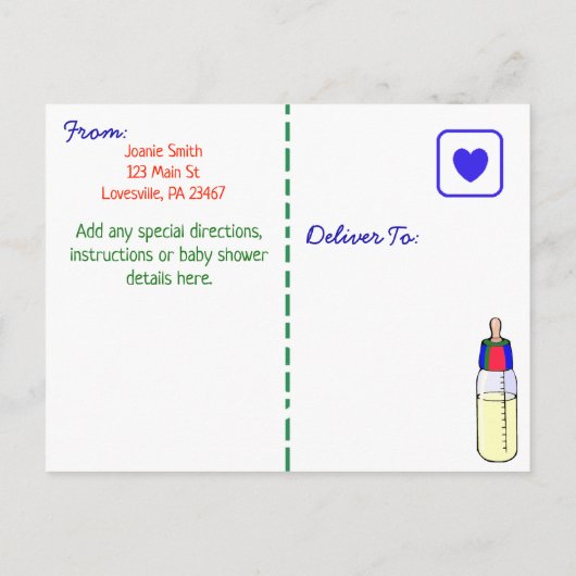 Choo Choo Train Kinderdusche Einladung (Rückseite)