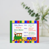 Choo Choo Train Kinderdusche Einladung (Stehend Vorderseite)