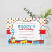 Choo Choo Train Party Einladung (Stehend Vorderseite)