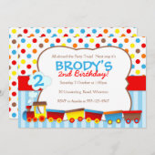 Choo Choo Train Party Einladung (Vorne/Hinten)