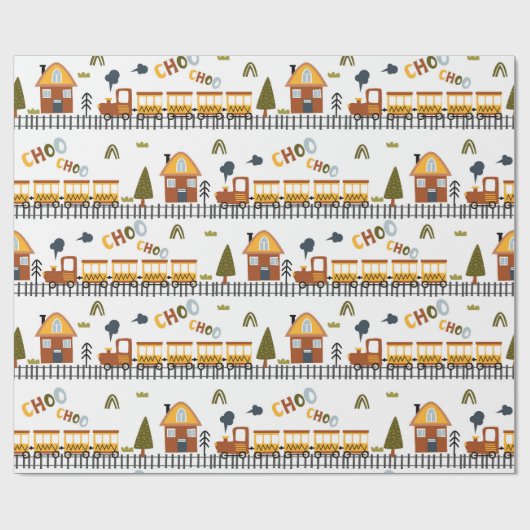 Choo Choo Train Pattern Little Kid Geschenkpapier (Flach)