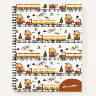 Choo Choo Train Pattern Little Kid Name School Notizblock