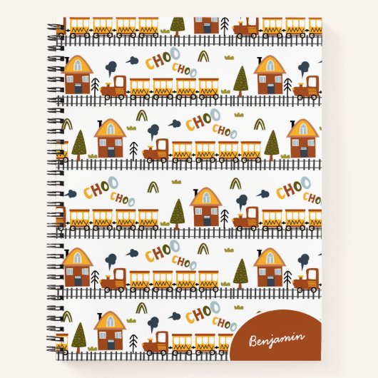 Choo Choo Train Pattern Little Kid Name School Notizblock (Vorderseite)