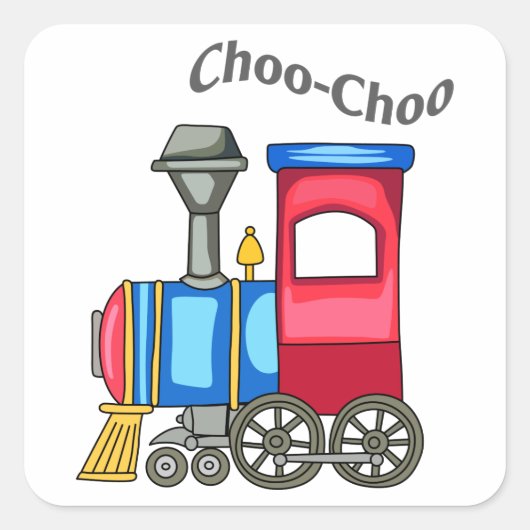 Choo Choo Train Quadratischer Aufkleber (Vorderseite)