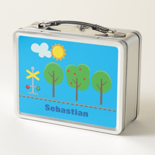 "Choo Choo Train" Silver Lunch Box Angepasster Nam (Rückseite)