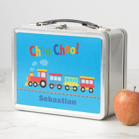 "Choo Choo Train" Silver Lunch Box Angepasster Nam (Beispiel)