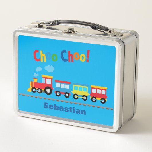 "Choo Choo Train" Silver Lunch Box Angepasster Nam (Vorderseite)