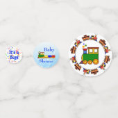 Choo Choo Train Themed Boy's Baby Shower Konfetti (Rückseiten)