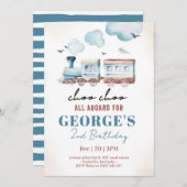 Choo Choo Train Transportation Boy Birthday Einladung (Vorne/Hinten)