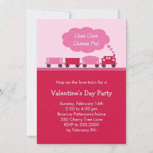 Choo Choo Train Valentine Party Einladung