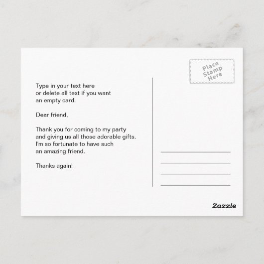 Choo Choo Zug Danke Karten (Rückseite)