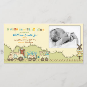 Choo Choo Zug-Foto-Karte Ankündigung