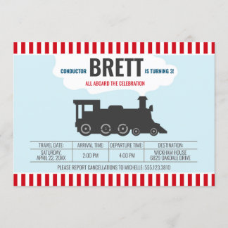 Choo Choo-Züge Lokomotive zum Geburtstag Einladung