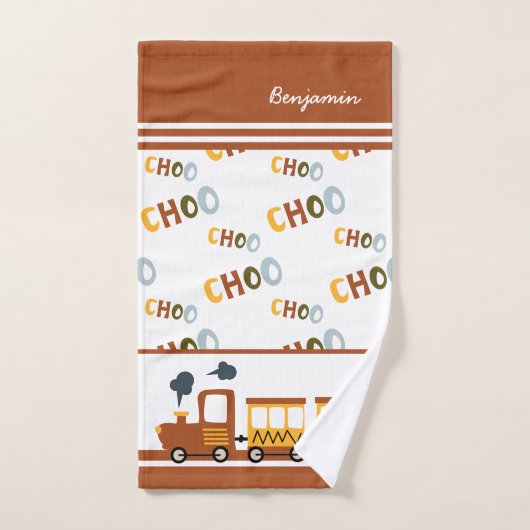 Choo Choo Zugmuster Vorname Kleines Kind Badhandtuch Set (Handtuch)