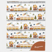 Choo Choo Zugmuster Vorname Kleines Kind Fleecedecke (Vorderseite)
