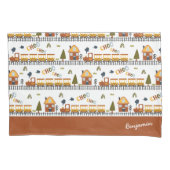 Choo Choo Zugmuster Vorname Kleines Kind Kissenbezug (Vorderseite)