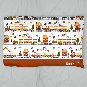 Choo Choo Zugmuster Vorname Kleines Kind Kissenbezug
