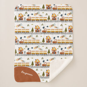 Choo Choo Zugmuster Vorname Kleines Kind Sherpadecke
