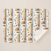 Choo Choo Zugmuster Vorname Kleines Kind Sherpadecke (Vorderseite (Horizontal))