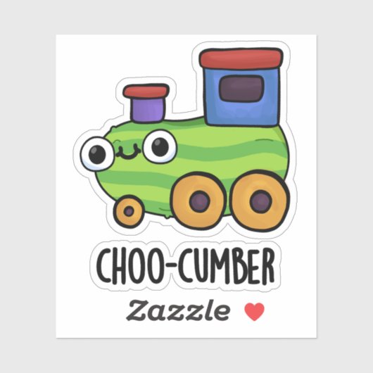Choo cumber Funny Cucumber Pun Aufkleber (Blatt)
