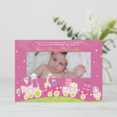 Choo Train Baby Ankündigung GreetiIng Karte (Stehend Vorderseite)
