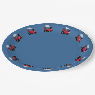 Choo-Zug mit Blue Blackground Plate Pappteller