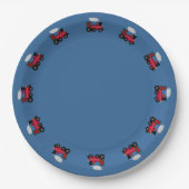 Choo-Zug mit Blue Blackground Plate Pappteller (Vorderseite)