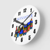 Choo-Zug und Name Runde Wanduhr (Winkel)