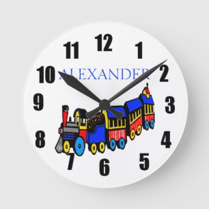 Choo-Zug und Name Runde Wanduhr