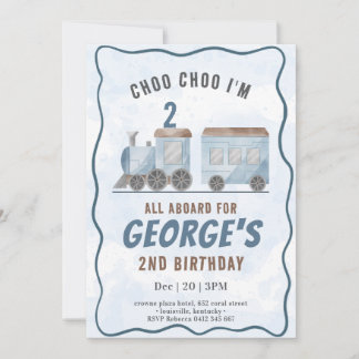 ChooChoo Train Vehicle Transportation Birthday Einladung