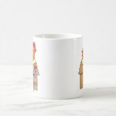 Chook Haus-lustiges Huhn auf Haus-Cartoon Kaffeetasse (Mittel)