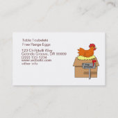 Chook Haus-lustiges Huhn auf Haus-Cartoon Visitenkarte (Rückseite)