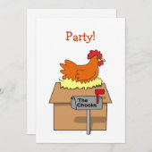 Chook House Funny Chicken auf House Cartoon Einladung (Vorne/Hinten)