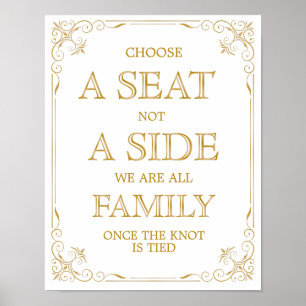 Choose A Seat Wedding Sign   Gatsby Art Deco Poster