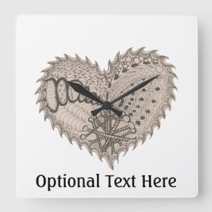 Choose Any Color Spiky Edgy Fire Love Heart Quadratische Wanduhr