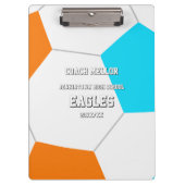 choose ANY team colors soccer coach team name Klemmbrett (Vorderseite)