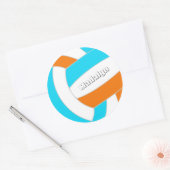 choose ANY team colors volleyball player name Runder Aufkleber (Umschlag)