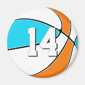 choose ANY team colors w jersey number basketball Magnet (Vorne)