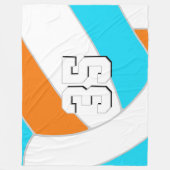 choose ANY team colors w jersey number volleyball Fleecedecke (Vorderseite)