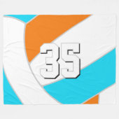 choose ANY team colors w jersey number volleyball Fleecedecke (Vorderseite (Horizontal))