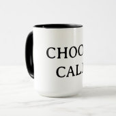 Choose Calm – Minimal Coffee Mug | Aesthetic Zen Q Tasse (Vorderseite Links)
