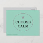 Choose Calm – Minimal Greeting Card | Feiertagspostkarte (Vorne/Hinten)