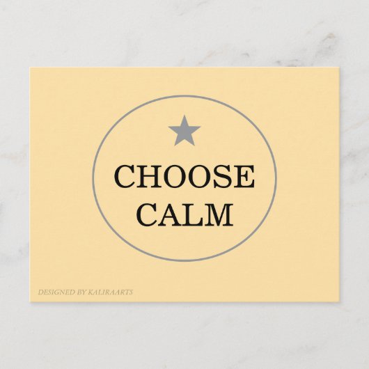 Choose Calm – Minimal Greeting Card | Postkarte (Vorderseite)