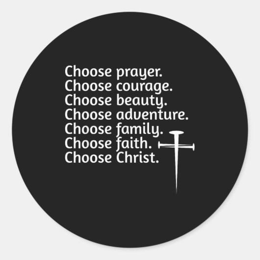 Choose Christ Prayer Courage Beauty Family, Advent Runder Aufkleber (Vorderseite)