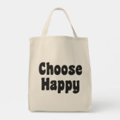 Choose Happy Inspirational Quote Retro Black Text Tragetasche (Rückseite)