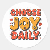 Choose Joy Daily Retro Sticker (Vorderseite)