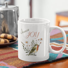 "Choose Joy" ermutigendes Zitat Bird Watercolor Kaffeetasse