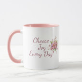 Choose Joy Every Day Mug: Cute Pig & Floral Art Tasse (Links)