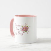 Choose Joy Every Day Mug: Cute Pig & Floral Art Tasse (Vorderseite Links)