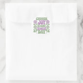 Choose Joy Every Single Day Sage Lavender Runder Aufkleber (Tasche)